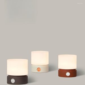 ナイトライトは円筒形のランプ充電可能なリビングルームのベッドサイドタッチ呼吸雰囲気の光の装飾を導きます