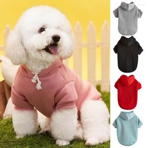 Hundkläder Pet Sweatshirt Solid Color Keep Warmth Soft Texture Fashion Hoodie Costume för Autumn