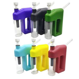 Latest Colorful Electric Smoking Bong Pipes Kit Portable Handle Style Removable Travel Bubbler Herb Tobacco Filter Screen Spoon Bowl Oil Rigs Waterpipe Holder DHL