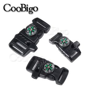 Outdoor Gadgets 50pcs Emergency Survival with Compass Whistle Buckle for Camp Paracord Bracelet Backpack Strap Bag Accessories 230906