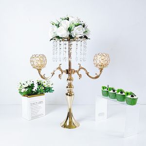 Silver Wedding Centerpieces Flower Stand, Candlestick holder for Dining Room Table, Vases for Centerpieces for Party