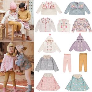 Pullover Kids Sweaters 2023 Winter Toddler Girl Knit Designer Brodery Cardigan Coats Floral Keep Warm outwear 230906