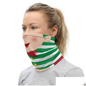 Máscaras de festa Chirstmas Face Shield Bandana Esportes ao ar livre Magic Headscarf Headband Visor Neck Gaiter Decoração de Natal Presentes Máscara Dr Dhepy