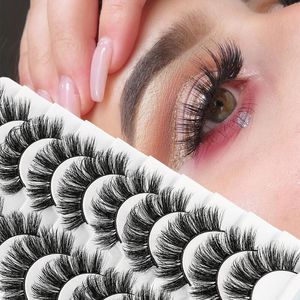 10 par 0pairs 6d faux mink fransar naturliga falska ögonfransar fluffiga falska fransar makeup ögonfrans förlängning bulk grossist