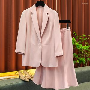 Work Dresses Dignified Formal Occasion Wear Acetate Slim Fishtail Half Skirt Suit Fashion Women Temperament Evening Gown Party Dress Set