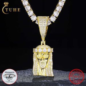 Novo ouro 18k chegada pingente rapper jóias baguette prata esterlina vvs 925 out diamante banhado moissanite jesus peça gelada rrtgv