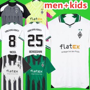 2023 2024 Borussia Monchengladbach Camisas de futebol Gladbach Weigl Elvedi Plea Zakaria Neuhaus Ginter Thuram Bensebaini Home Away 23 24 Futebol Homens e Crianças Camisa