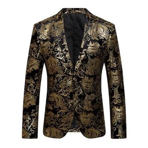 2018 Nowy męski kombinezon kwiatowy Męskie Blazery modne garnitury pojedyncze przyciski Slim Fit Party Blazers Plus M-4XL294C