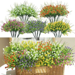 Garden Decorations WEAUSUP 20 Bundles of Artificial Flowers Artificial Plants Artificial Shrubs Plastic Artificial Flowers Home Decoration (5 Colors)LF2030908