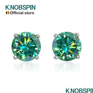 Stud Knobspin D Farbe Ohrring S925 Sterling Splitter Überzogen Mit 18K Weiß Gold Für Frauen Mann Funkelnden Feinen Schmuck 221119 Drop Deliver Dh58G