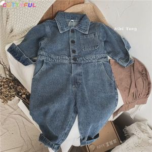 Strampler Cuttyful Frühling Herbst geboren Jungen Mädchen Cowboy Gebrochenes Loch Overalls Kleidung Baby Langarm Kinder 230907