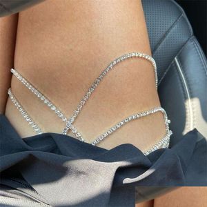 Other Elastic Leg Chain Thigh Crystal Jewelry For Women Y Beach Bikini Tassel Body Garter Harness 221008 Drop Delivery Dhwe3