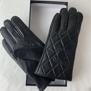 Women winter leather gloves Plush touch screen for cycling with warm insulated sheepskin fingertip Gloves293j