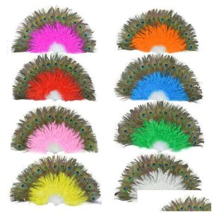 Arts And Crafts Fluffy Feather Hand Fan Stage Performances Craft Fans Elegant Folding Feathers Party Supplies Drop Delivery Dhgarden Dht6W