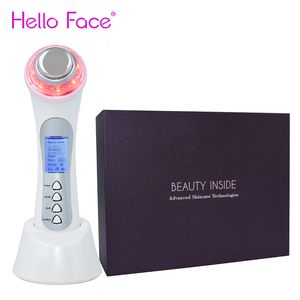 Rengöringsverktyg Tillbehör Hello Face 5 i 1 Ultraljudsdragning av huden åt sidan 3MHz Cavitation Machine P On Therapy Ion Galvanic Fat Massager 230907