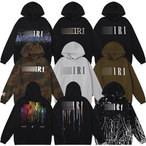 23s Fall/Winter Fashion Brand New Men's and Women's Glossy Color Letter Print Terry Loose Amis Hooded tröja Huvtröja