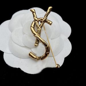 Bamboo Texture Brooch Designer Letter Brooch Pins Luxury L Fashion High Quality Jewelry Women Men Party Gold Broochs Brosche D2110325k