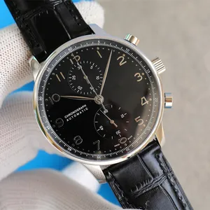 IWC Португальский IW371446 AAA 3A Качественные часы 40,9 мм Мужские автоматические механические механизмы с кожаным ремешком в подарочной упаковке 01Магазин оригинал