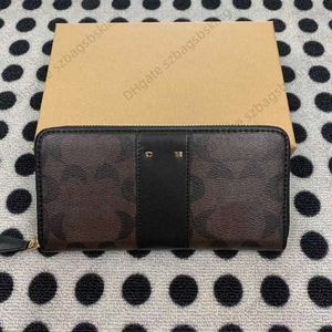 女性の財布デザイナーコイン財布ハイエンドレザープリントカラーコントラスト長い財布クラシックジッパーファッションスタイル多機能カードバッグ