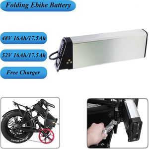 Avtagbar 48V 17.5AH Hidden Ebike Litium Batterisame X Yamee 48V 14.5AH 750W 52V 17.5AH FOLLING ELECTRIC BIKE BATTERI