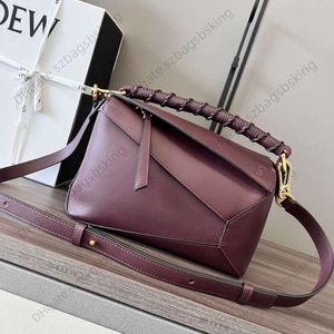 Avancerad axelväska 10a designer handväska kvinnors äkta läder napa cowhide klippt geometri väska skarvning handväska mode linjer crossbody stor kapacitet tote väska