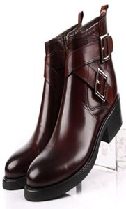 Большой размер EUR46, черные, коричневые, коричневые, с двойной пряжкой, деловые мужские ботинки, классические ботинки из натуральной кожи, мужские ботильоны7021164