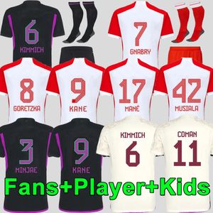 Kane piłkarskie koszulki 23 24 Bayern Football Shirt Sane Kimmich Muller Davies Coman 2023 2024 Home Gorezka Gnabry Mane Jersey Musiala Men Zestaw dla dzieci