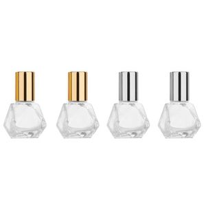 Packing Bottles 8Ml Glass Roll On Diamond Shaped Transparent Essential Oil Per Bottle Reusable Portable Travel Cosmetics Sub Dhgarden Dhexy