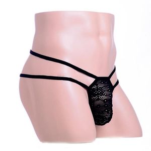 Men Sexy Lace G-String T-Back Briefs Sissy Lingerie Underpants Underwear Low Rise Thong221s