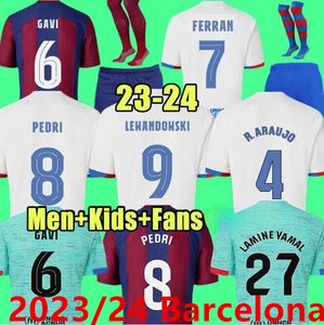 2023/24 Fußballtrikots LEWANDOWSKI GAVI 23 24 Kit LAMINE YAMAL BARCELONA FERRAN RAPHINHA F. DE JONG Gundogan camiseta de futbol Fußballtrikot Herren Kinder Kits Uniform