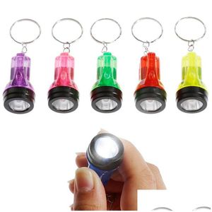 Anahtar zincirleri LED FLANLIGHT KEYCHAIN ​​Kolye Yaratıcı Güçlü Işık Dekorasyon Anahtar Zincir El Sanatları Anahtarlama Damlası Deliv Dhgarden Dhfil