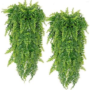 Decorative Flowers Flower And Grass Wall Hanging Persian Vine Artificial Fern Green Plants 2PC