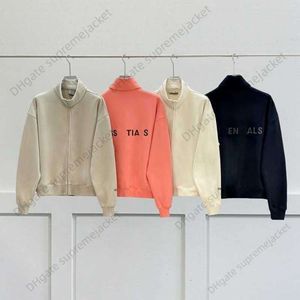 Designer jacket Brand coat New Oversized Esential High Neck Sweatshirt Rubber Letter Print Hip Hop Loose Unisex Fashion Zip