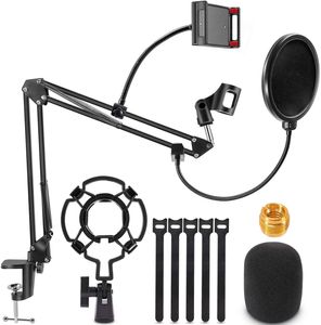 Belysningsstudiotillbehör Mikrofonstativ MIC ARM Desk justerbar Suspension Boom Scissor för Blue Yeti Snowball Andra Mics Professional Streaming 230908