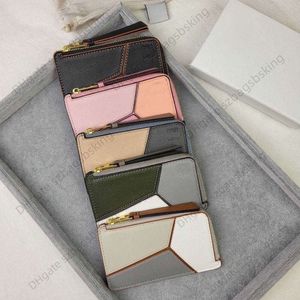 Designer wallets New True Pickup Bag Zero Wallet Geometric Pattern Colored 7-word Zipper Small Multifunctional Card Clip