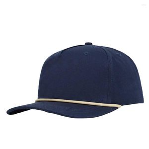 Ball Caps unisex podróżowanie kemping 5 panelowy kapelusz baseballowy z zakrzywioną liną rondo Regulowaną granatową bawełnianą czapkę rybne gorras