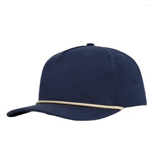 Ballkappen Unisex-Reise-Camping-5-Panel-Baseballmütze mit Seil, gebogene Krempe, Snap-Back, verstellbare marineblaue Baumwoll-Schattenkappe, Fishmen Gorras