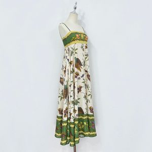 Australian Designer 2023 New Linen Print Strap Dress