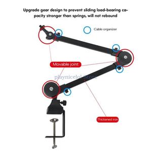 照明スタジオアクセサリーヘビーデューティマイクアームスタンド調整可能で折りたたみ式ライブパフォーマンス用耐久性のある耐久性のあるラストプルーフ230908