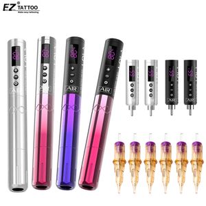 Tattoo Guns Kits EZ Wireless Batterie Maschine Stift Permanent Make-Up Augenbrauen Eyeliner Lippen Versorgung mit 3 Batterien 230907