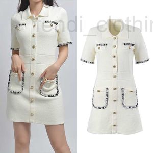 Städtische Sexy Kleider Designer Tweed Kleid Frauen Sinn für Design 2023 Sommer Neue Elegante Mantel Weibliche Mode Frau Top