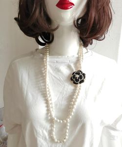Mehrschichtige Perlenkette mit großer Kamelienblüten-Halskette DIY Designer C