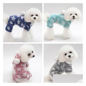 Dog Apparel 1 Pcs Costume Soft Coral Fleece Material Pet Clothes Teddy Poodle Autumn Winter Warm 5 Size Decoration Drop Delivery Home Dho4L