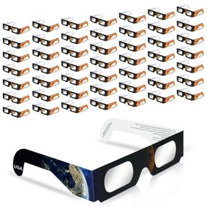 50 -pakiet Solar Eclipse okulary Zatwierdzone przez NASA Fabrykę CE i Certyfikowany ISO CHELIPSE CHORES DO BEZPIECZNY
