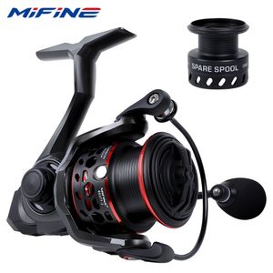 Molinetes de pesca com mosca2 MIFINE CARBON Ultralight Spinning Reels com carretel de alumínio sobressalente 51 1 roda de fibra de carbono para água salgada e água doce 230907