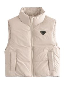 P-ra ultra light plus size thin pressed cotton women's Fall Winter slim short vest vest Warm pressed cotton coat women's down jacket