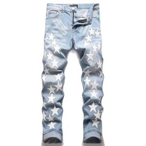 Jeans jeans masculas jeans roxas para homens bordados calças mulheres de grande porte ripped hole jeans straight moda slim slim