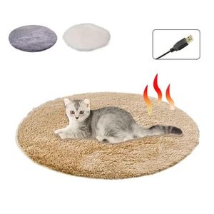 Mattor runt plysch Pet Electric Filte Heat Pad Waterproof Dog Cat Drop Delivery Home Garden Textiles Dhgarden Dhfje