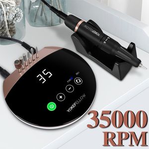 Conjunto de manicure de unhas 35000rpm Máquina de perfuração para arquivo com tela sensível ao toque Ferramentas de arte de moagem elétrica de acrílico 230908