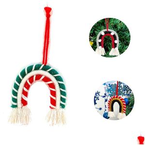 Decorações de Natal Enfeites de árvore de arco-íris Decoração de casa Plush Tassel Pingente Acessórios de moda 4 cores Drop entrega Dhgarden Dheto